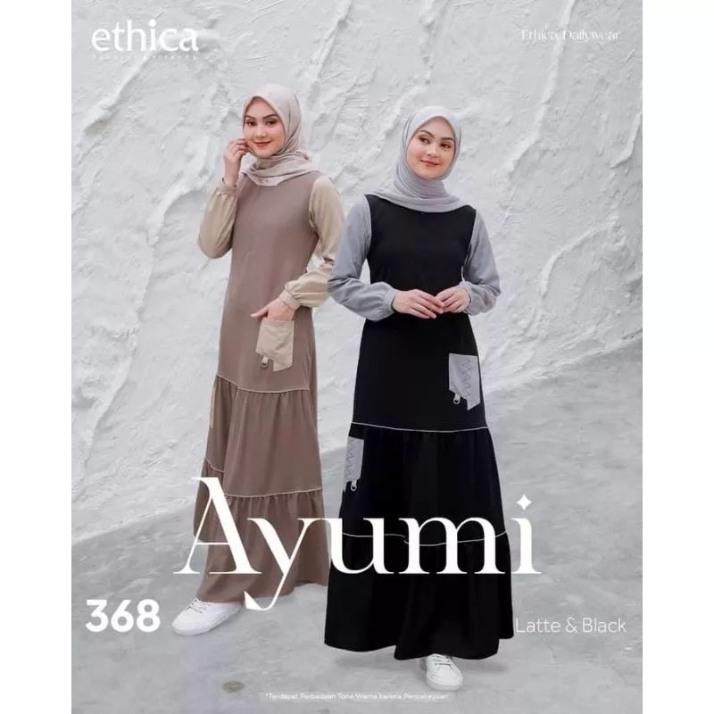 Gamis Ayumi 368 By Ethica/ Ayumi 368 Black By Ethica/ Ayumi 368 Latte by Ethica