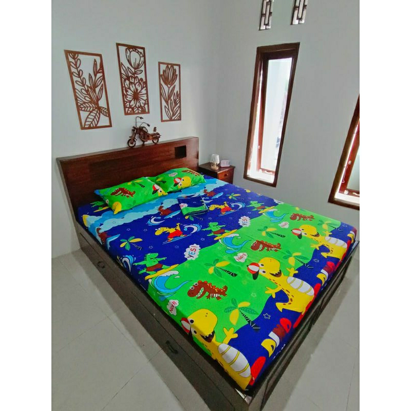 sprei homemade motif dinosaurus lucu
