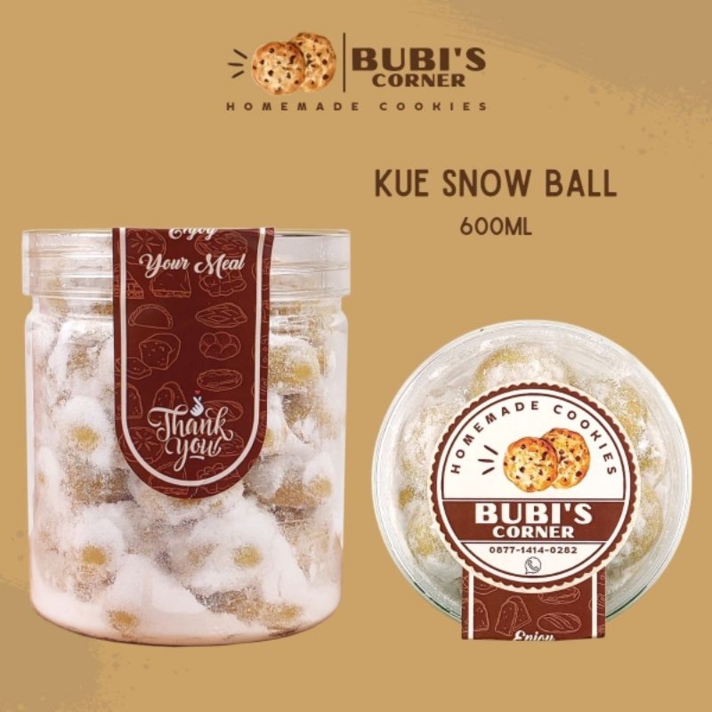 

Bubis Corner Kue Kering Snow Ball Bola Salju Mete Snow Ball Kacang Mete Toples Tabung 600 ml