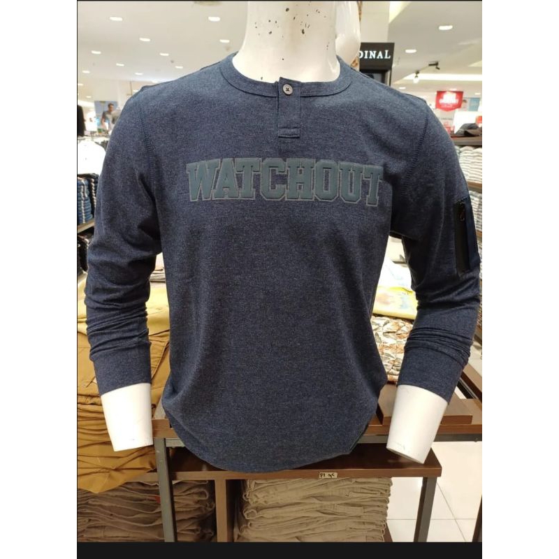 T-SHIRT KAOS WATCHOUT PRIA ORIGINAL TERBARU LENGAN PANJANG NAVY