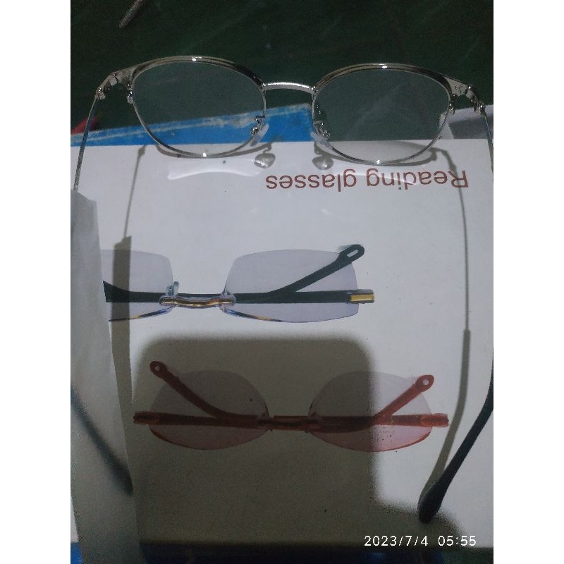 kacamata wanita photocromic lensa bening anti uv frame stainless
