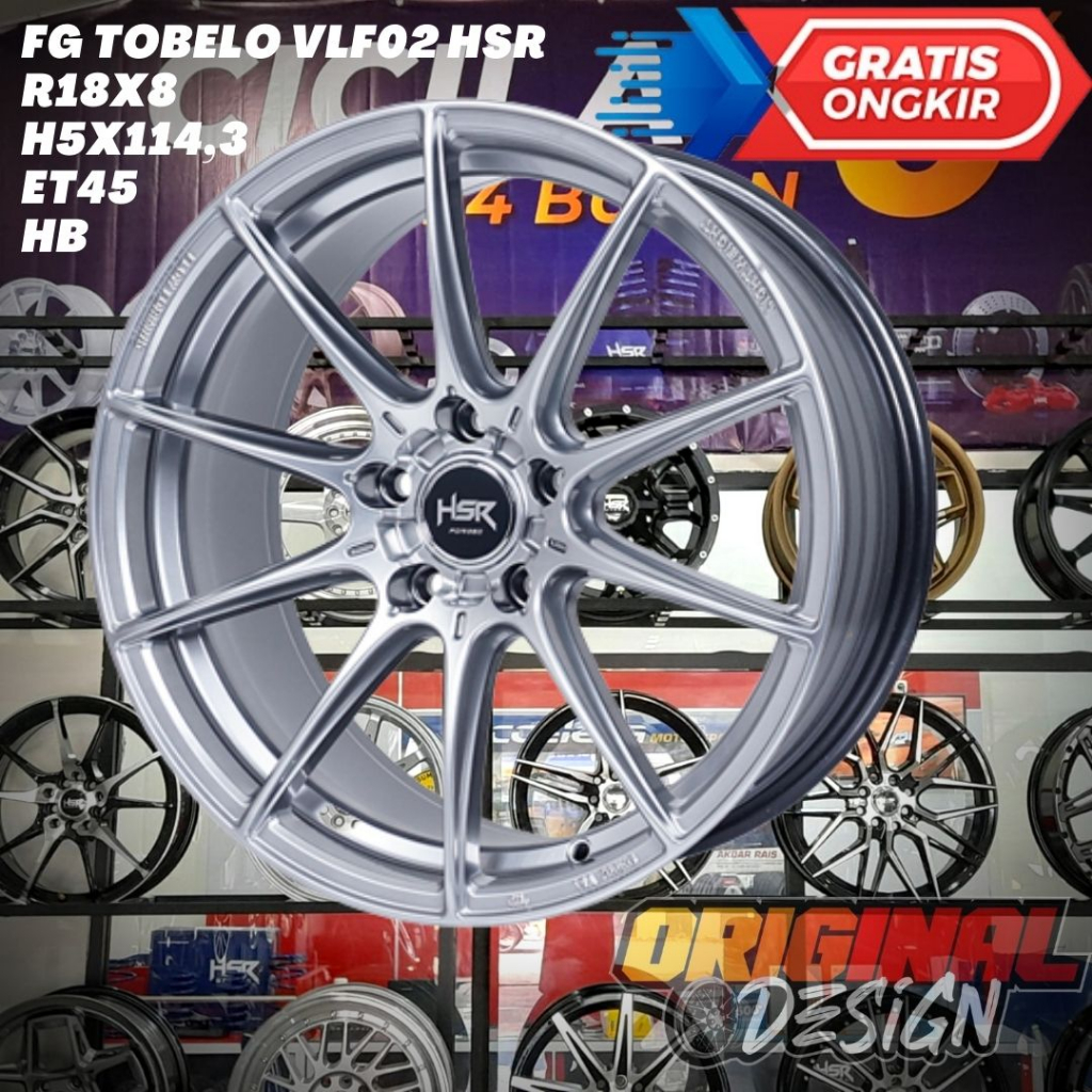 Velg Mobil Ring 18 HSR FG TOBELO R18 Hyper Black Untuk Civic , Serena , Creta , Tucson