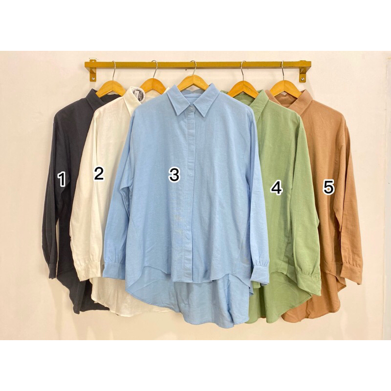 [StageMyFashion] Oversize Top Shirt Dami | Top Basic Shirt | Best Seller Oversize | Bahan Linen | To