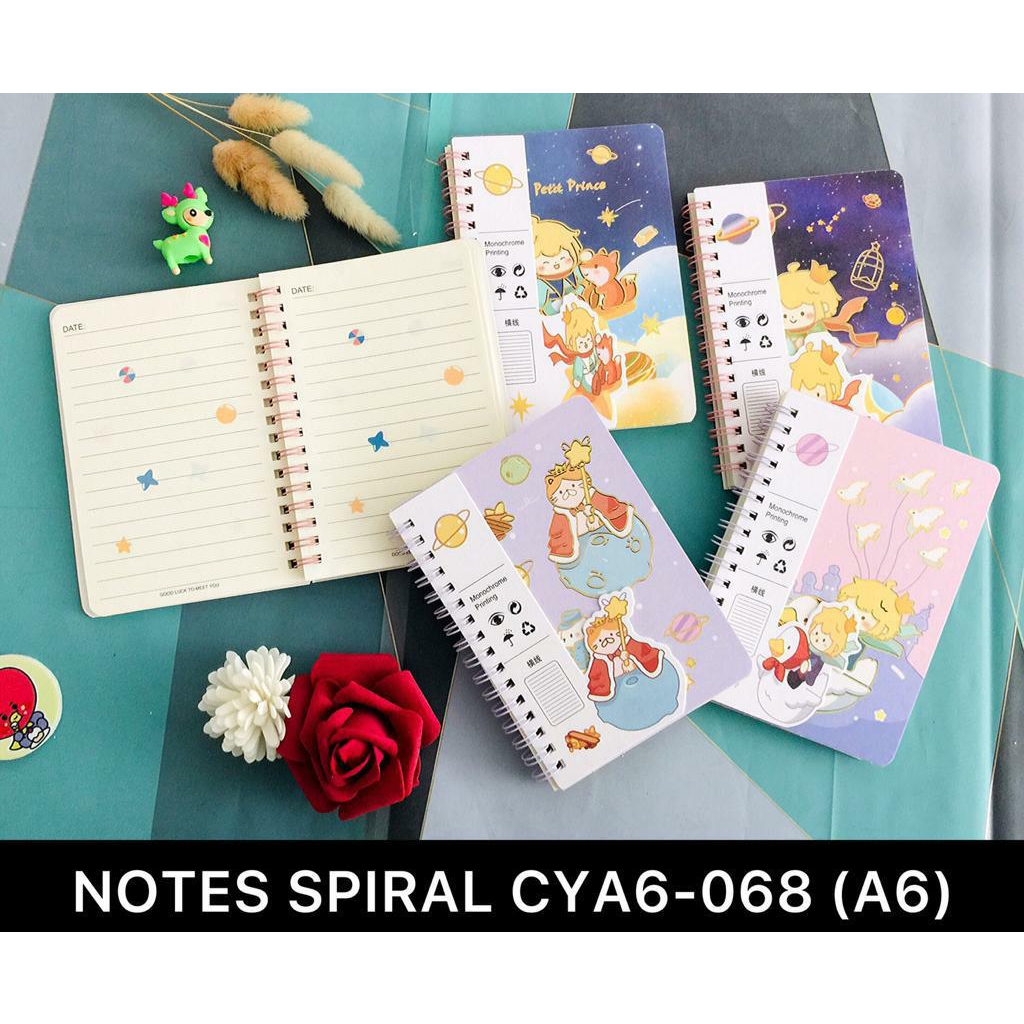 Buku Diary Spiral A6 Glitter Motif Le Petit Prince Isi 116 Halaman CYA6-068