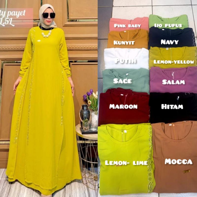 BAJU GAMIS SERAGAMAN DRESS PAYET CANTIK WANITA REMAJA DEWASA TERBARU JUMBO STANDAR MEWAH CANTIK ELEG