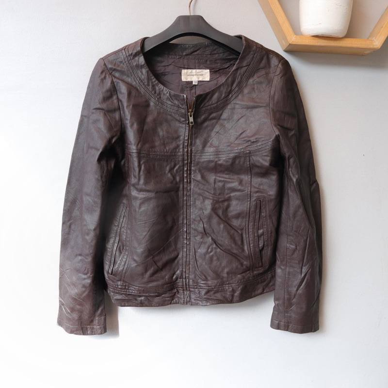 Jaket kulit asli cewek outer kulit motor Pl bekas preloved second