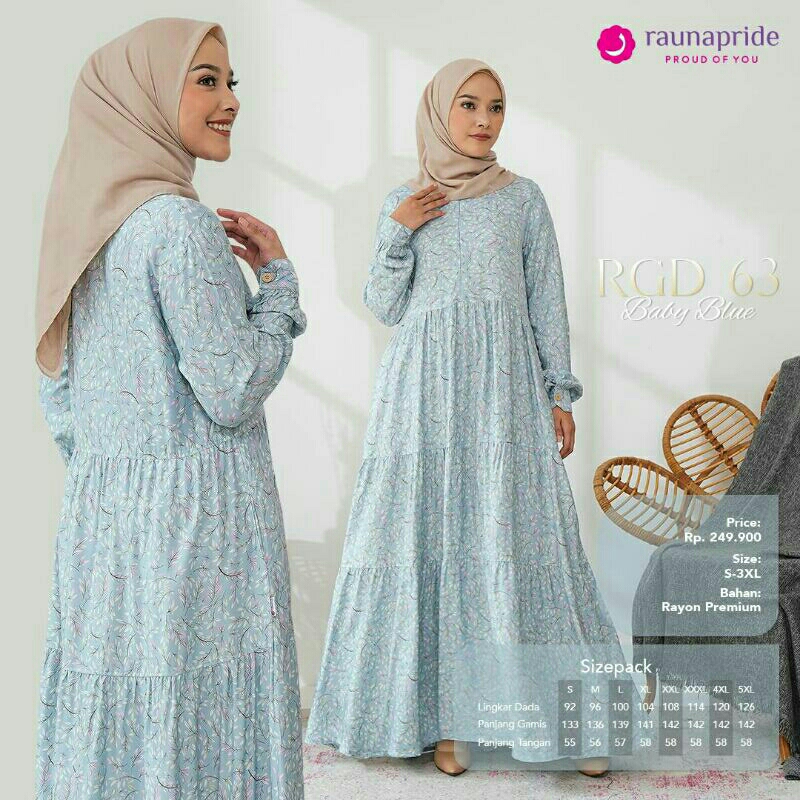 BAJU GAMIS RGD 63 BABY BLUE BY RAUNA