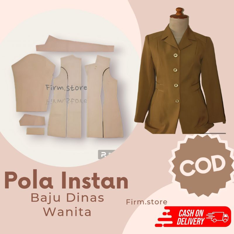 Pola Baju Dinas Wanita (Pola Instan, pola Jiplak)