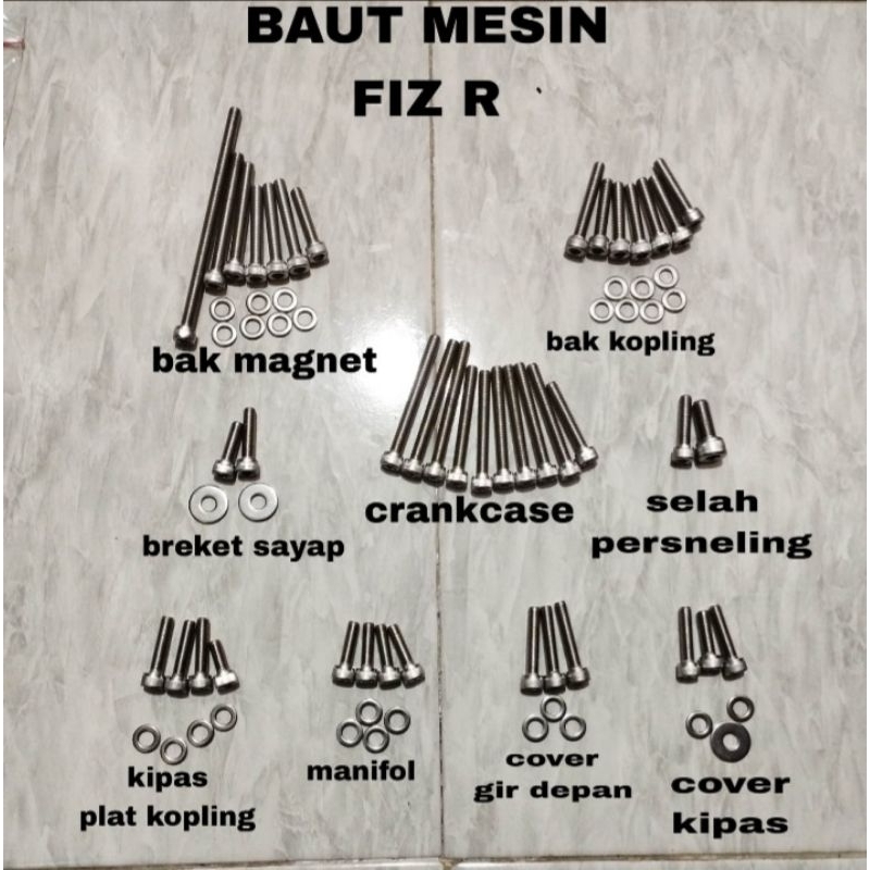 baut mesin set L stenlis FIZ R baut mesin set L stenlis