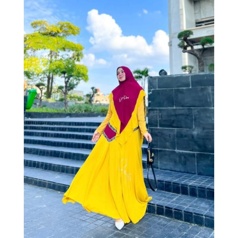Maira set gamis syari sale original brand by viendra syari