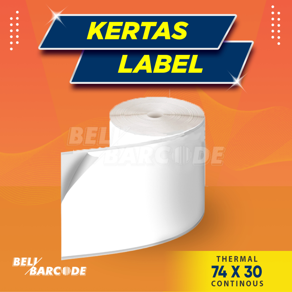 

Label Stiker Thermal 74x30m Continous 80x30m Printer Bluetooth 80 mm