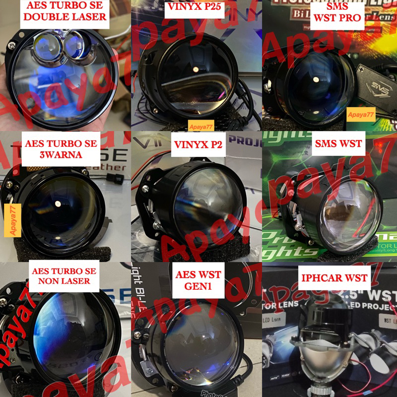 Projie Biled 2,5inch WST SMS Iphcar Ipled Vinyx P25 P2 Aes Turbo SE Non Laser SE 3warna Aes Turbo SE