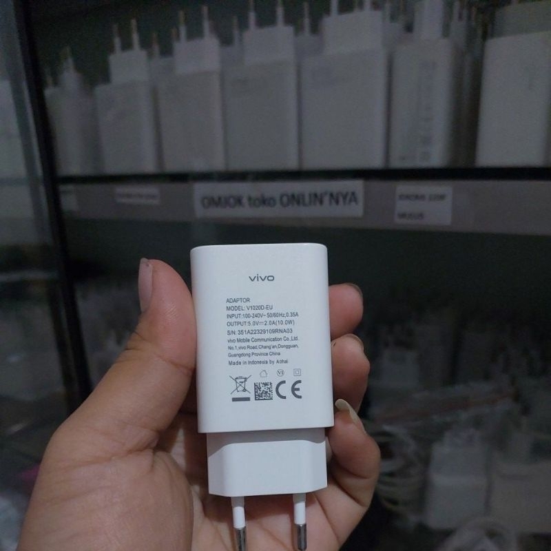 Adapter Kepala Charger Vivo y12s y20 y1s Y30 10W bekas mulus Copotan made indonesia