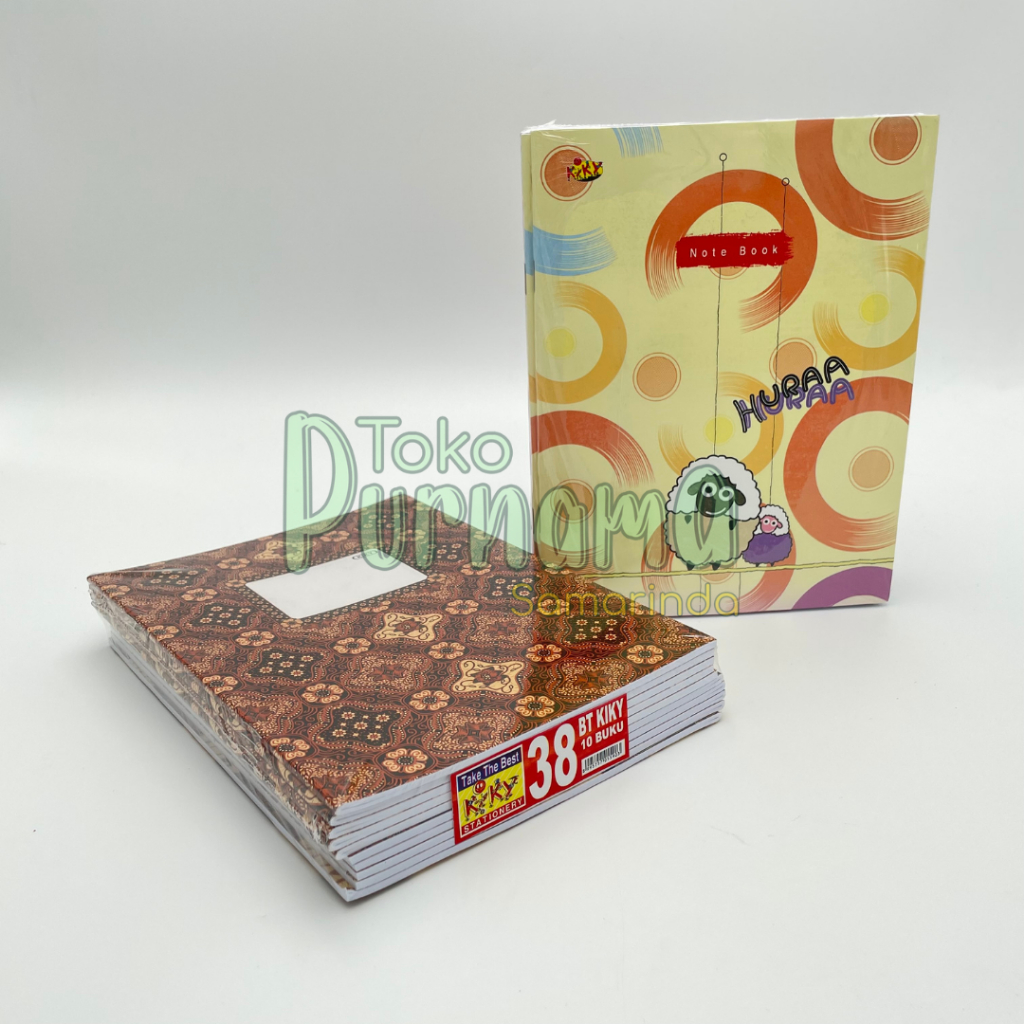 

Buku tulis KIKY kuarto isi 38 dan 58 Lembar Per-Pack(10 buku)