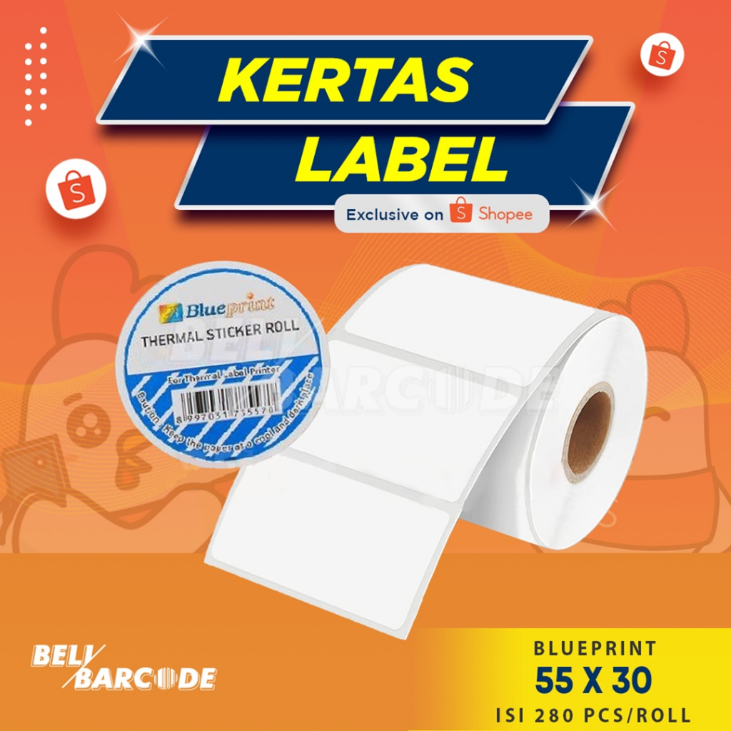 

Stiker Label Thermal 55 x 30 mm 1 Line isi 280 Pcs Blueprint