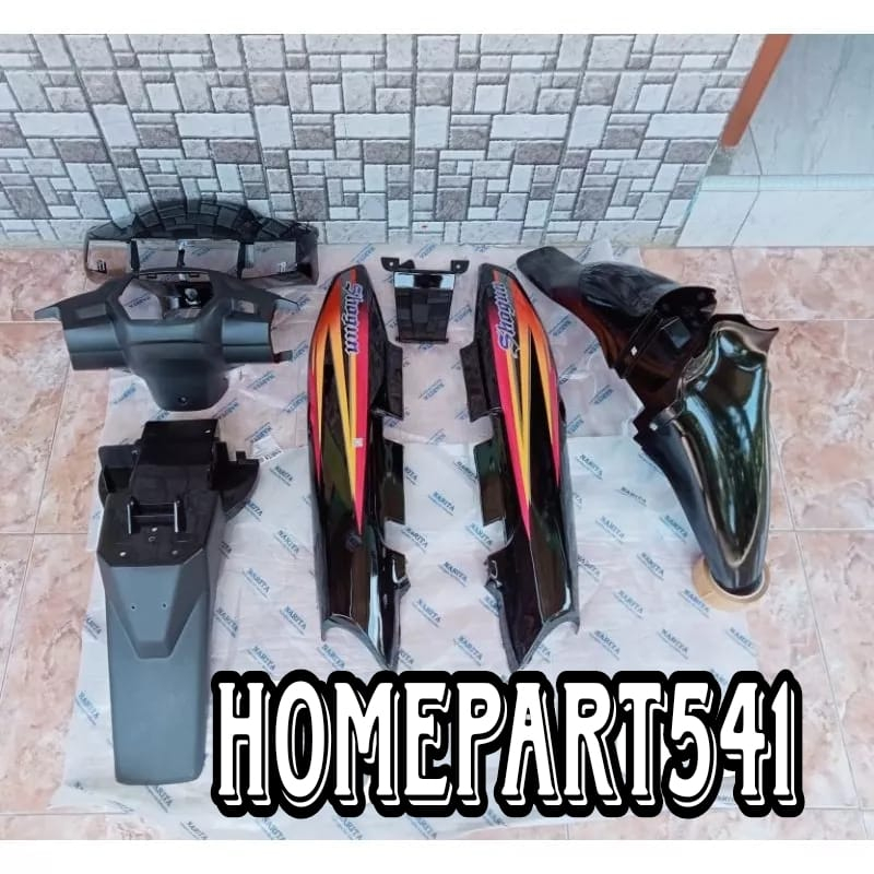 PAKET BODY SUZUKI TORNADO 110 SHOGUN KEBO SET STRIPING HITAM