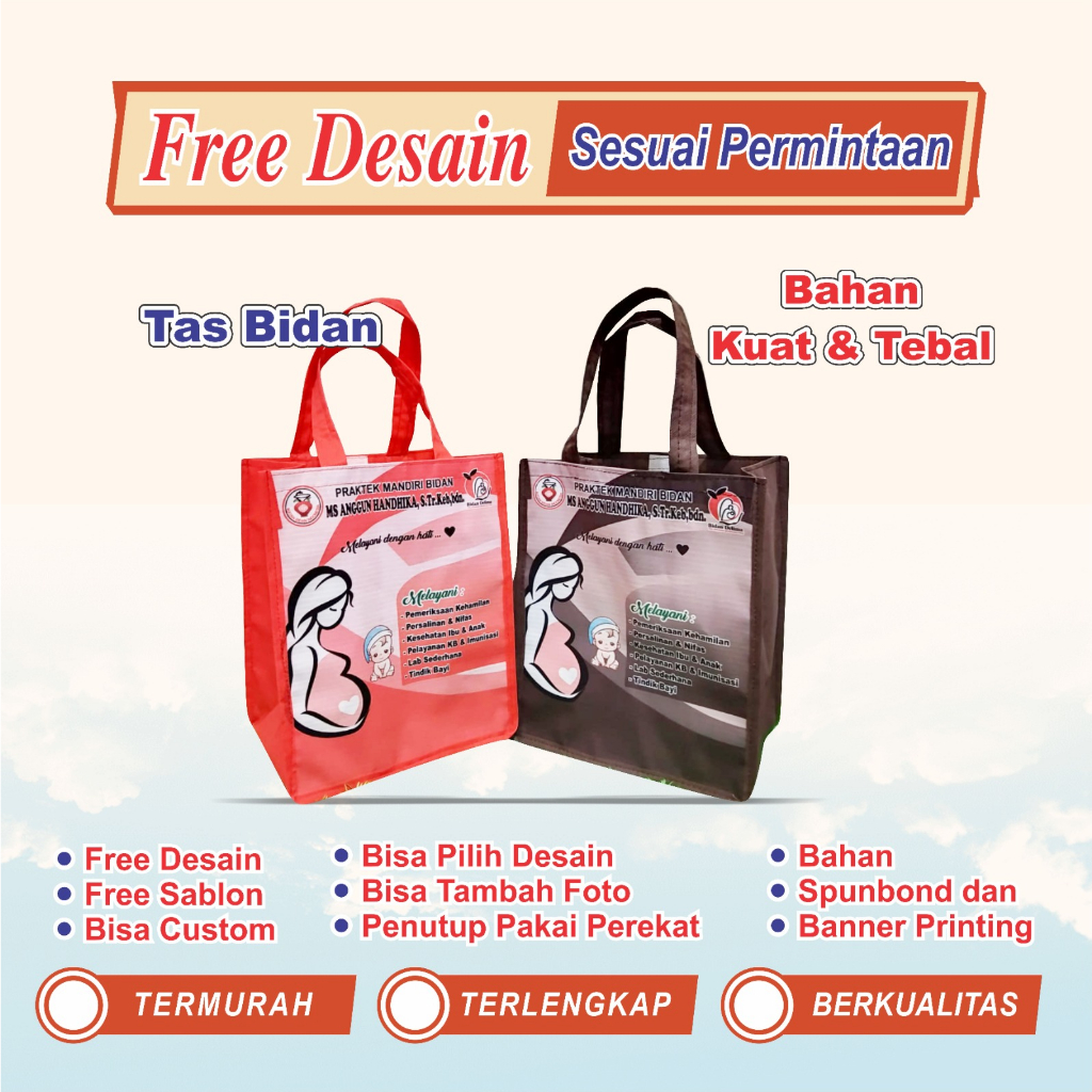 TAS BIDAN SOUVENIR LAIRAN/TAS PROMOSI PRAKTEK BIDAN