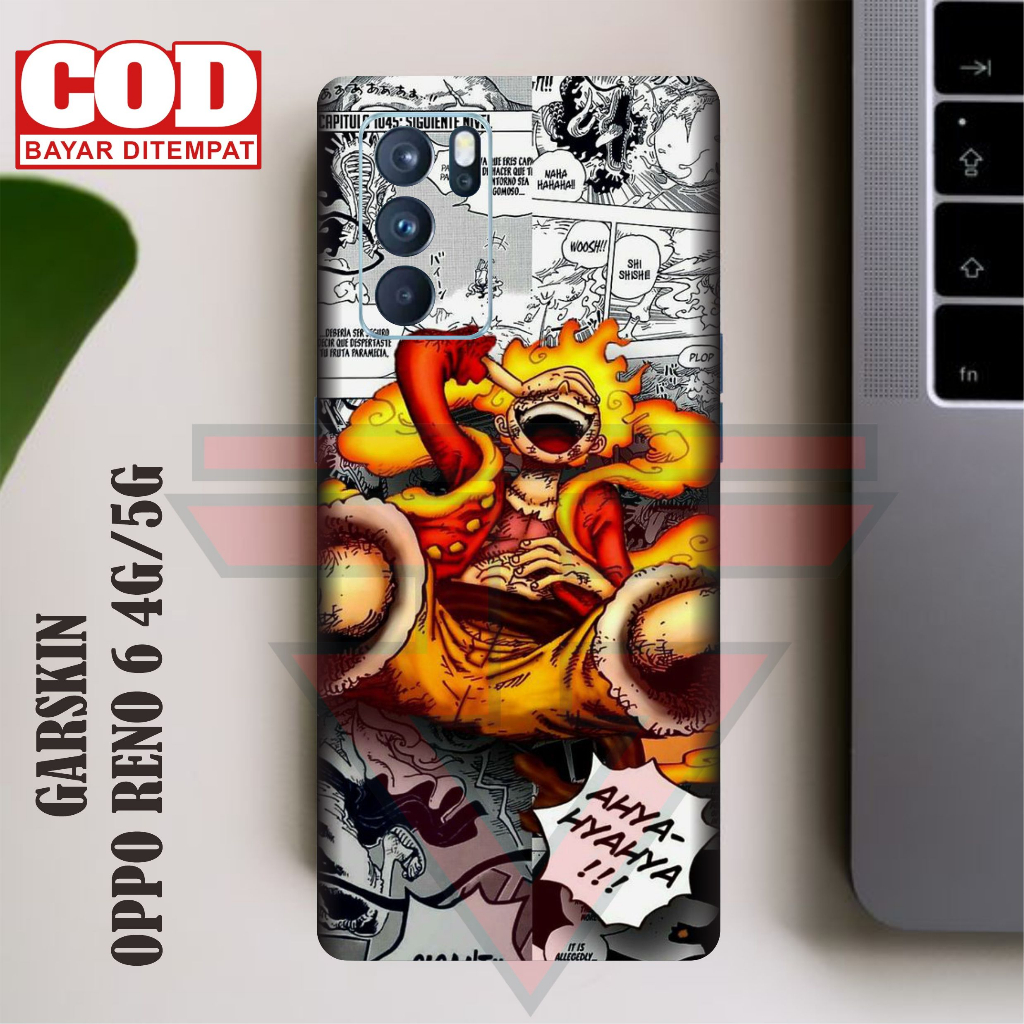 COD GARSKIN HP OPPO RENO 6 4G/5G MOTIF GEAR BISA CUSTOM DAPAT 2PCS