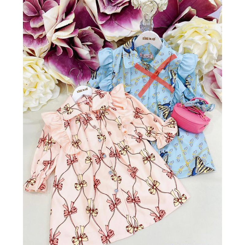 New arrival Dress  King kid Pita +bross mawar putih| Dress anak import premium