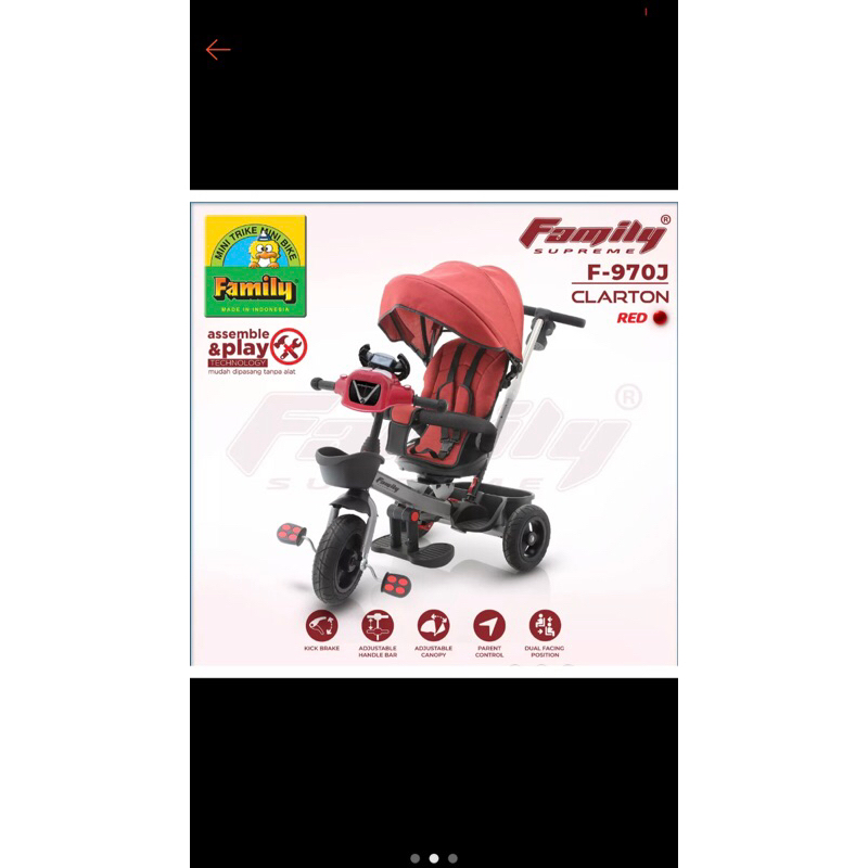 Sepeda Roda Tiga Anak Family Supreme - F970J - CLARTON