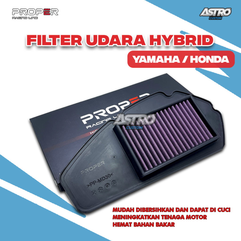Filter Udara Proper Racing Line Vario 125 150 PCX 150 CBU Air Filter Hybrid Saringan Udara Motor