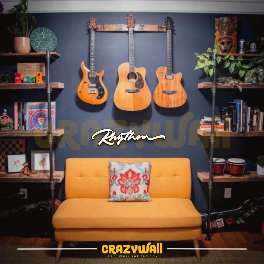 Hiasan dinding lettering “RHYTHM“ wall decor aesthetic kamar cewek kamar cowok