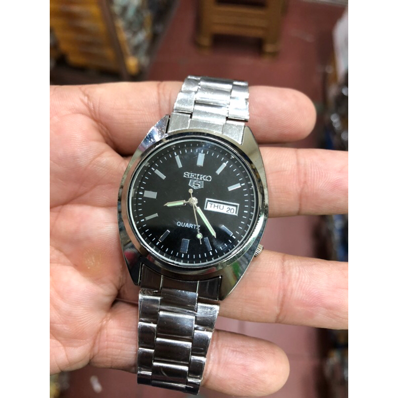 seiko 5 quartz batere tanggal hari klasik jam pria jam fashion