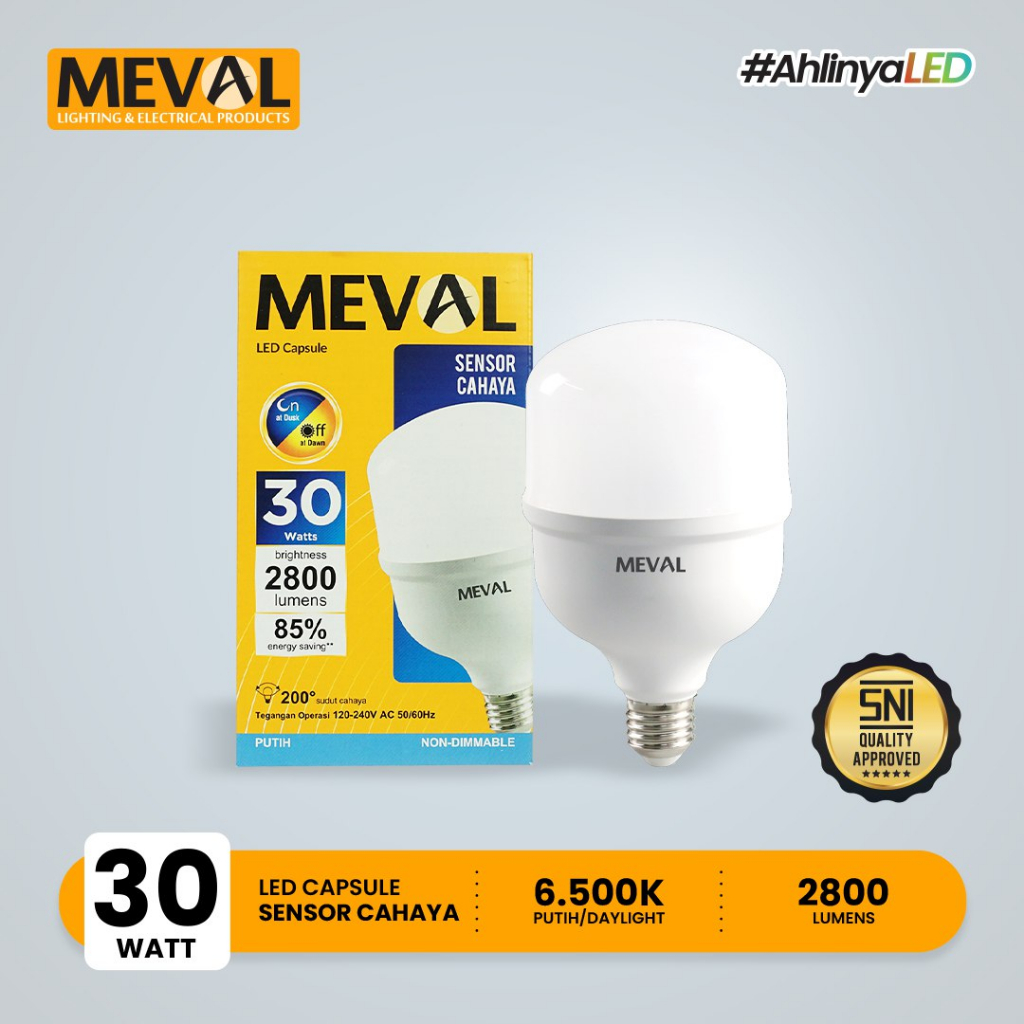MEVAL Lampu LED Kapsul Sensor Cahaya Otomatis 30W - PK1-30A