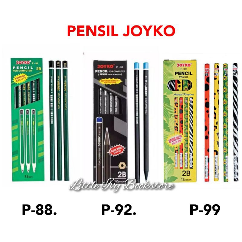 

Joyko Pencil/Pensil P-88/P-92 kayu hitam/P-99 Savana 2B. Alat tulis anak/sekolah/kantor