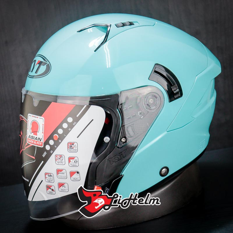 HELM KYT NFJ SOLID | AQUA BLUE | NF-J DOUBLE VISOR