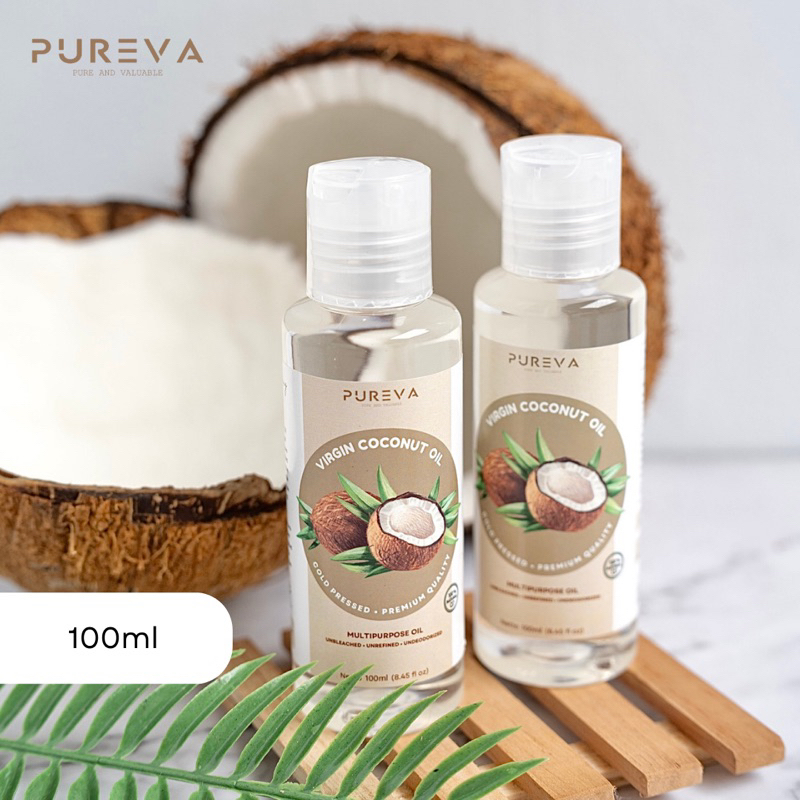 

PUREVA Virgin Coconut Oil (VCO) Cold Pressed 100 ml Minyak Kelapa Murni 100% Natural Original Pure Cocos Nucifera untuk Kulit, Rambut, Diminum, Masak