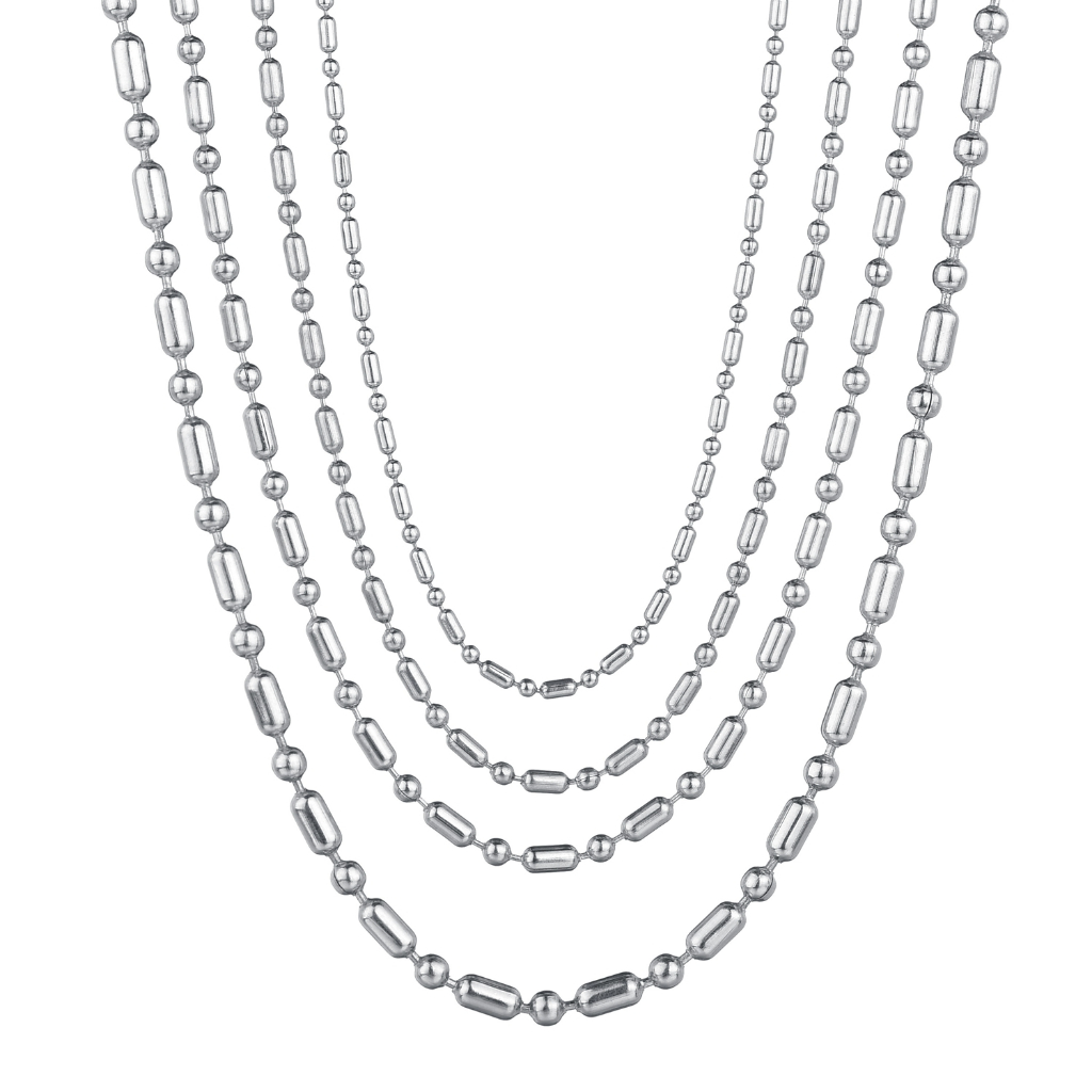 Kalung Titanium Bambu Bola Pria dan Wanita Anti Karat