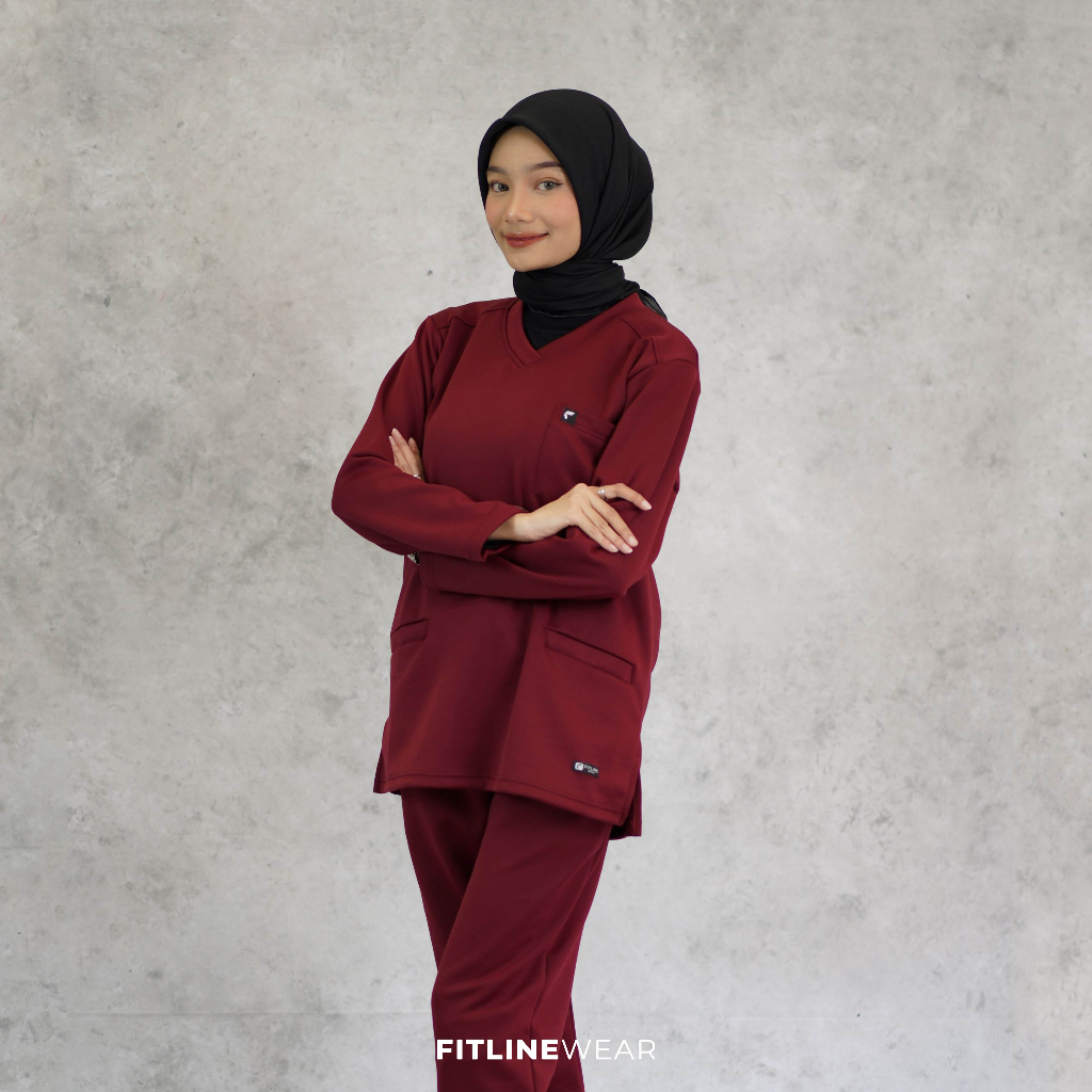 Premium Fit Long Sleeve - Fitline Scrubs - Baju Jaga Baju OK