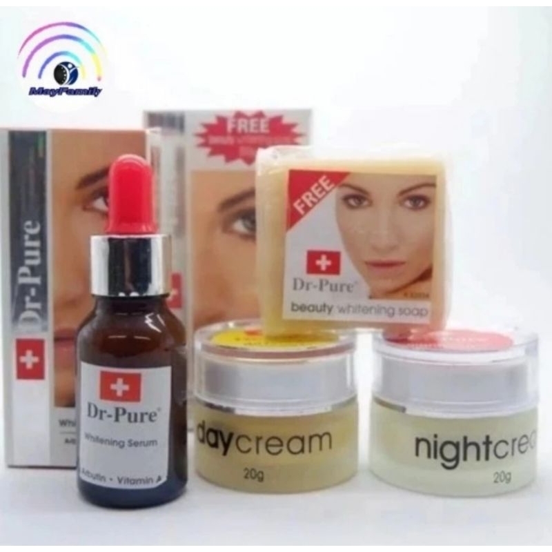 cream dr-pure set cream siang dan malam free sabun