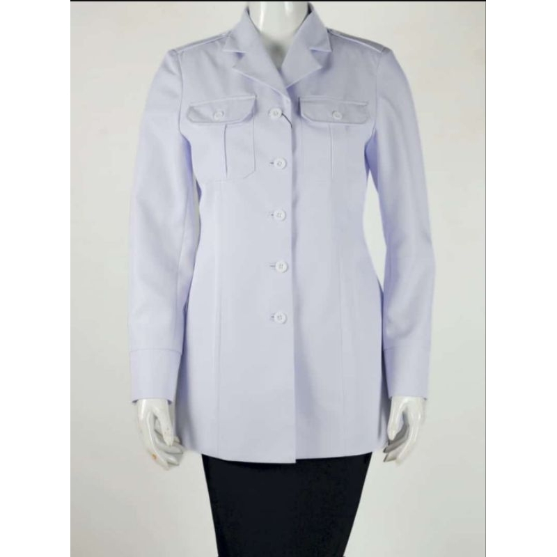 Baju Putih PNS Wanita Princessfa / Atasan Putih PDH PPPK Wanita / Seragam ASN Putih Guru PPPK Wanita