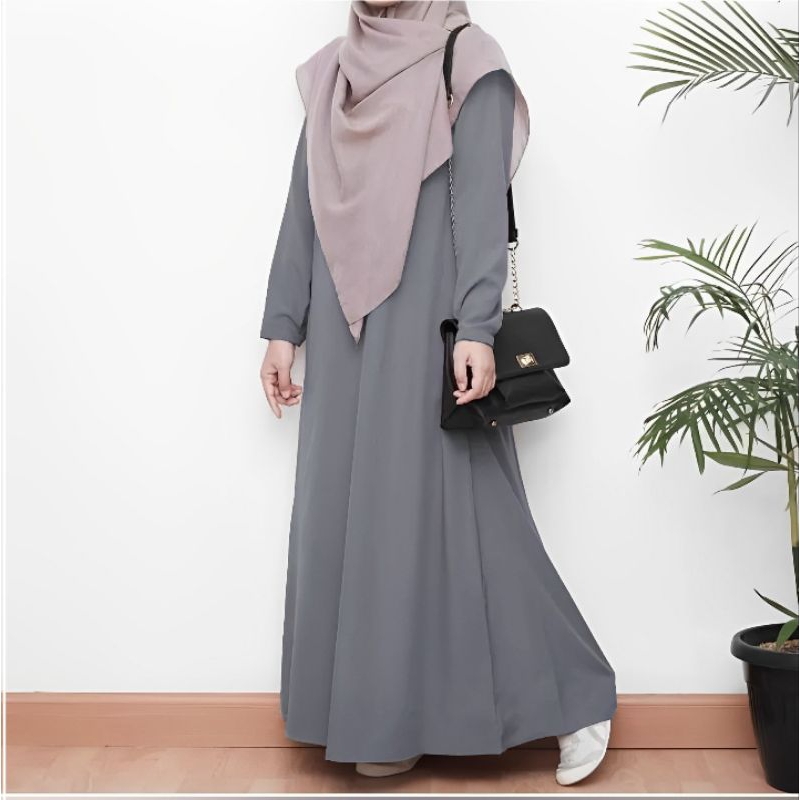 DISKON GAMIS POLOS SIMPLE TERBARU BUSUI FRIENDLY HITAM ELEGAN