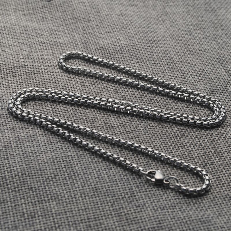 kalung rantai titanium polos anti karat 3 mm