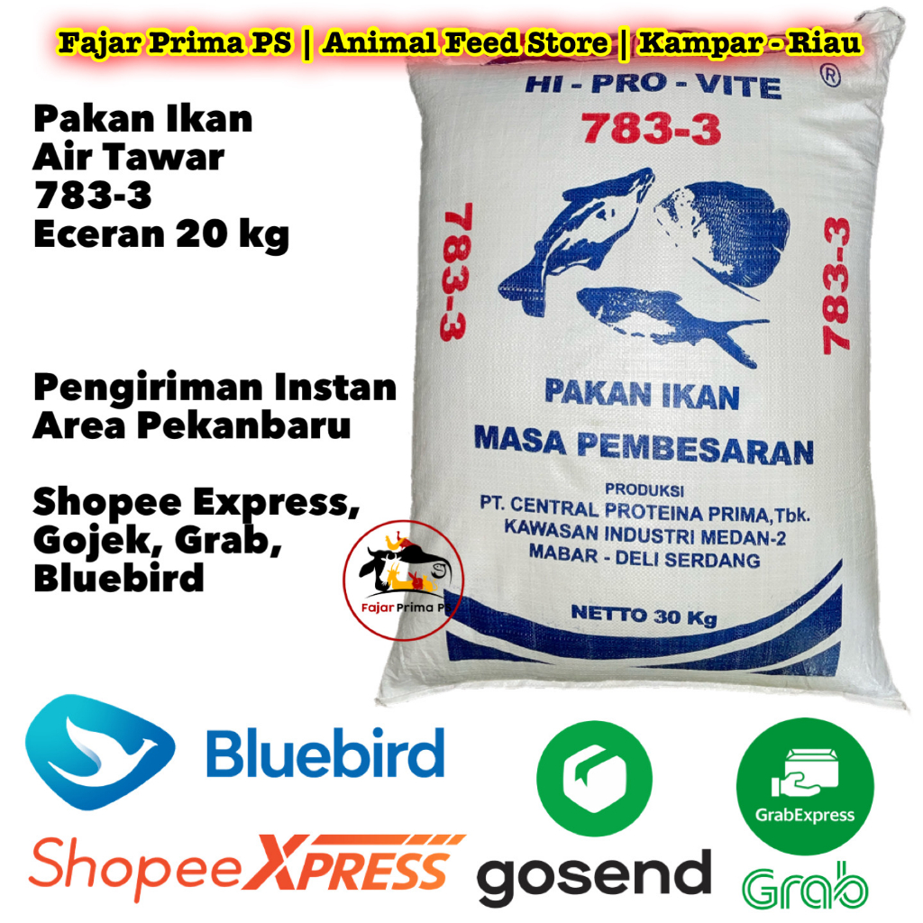 783-3 Eceran 20 kg | Pakan Ikan Patin | Pelet Ikan Nila