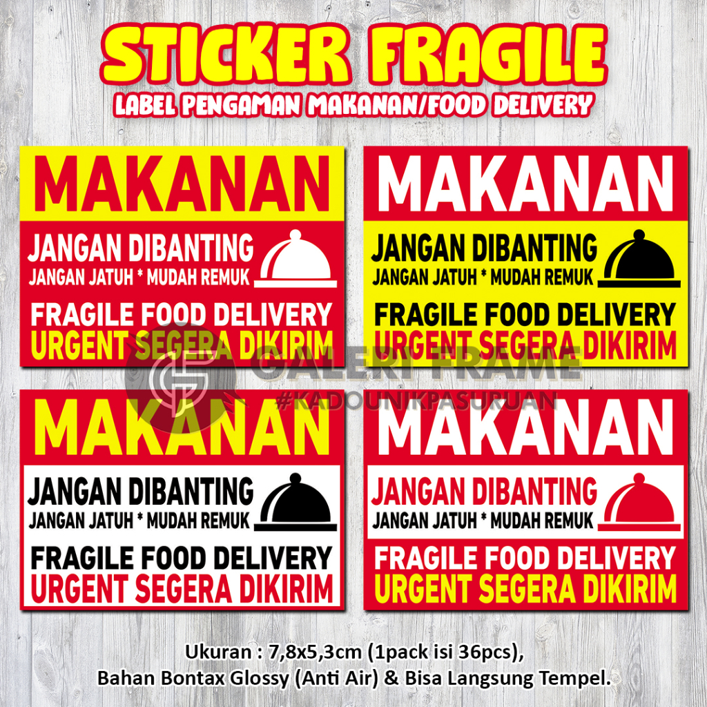 STICKER FRAGILE UNTUK PENGAMAN MAKANAN || FRAGILE FOOD DELIVERY