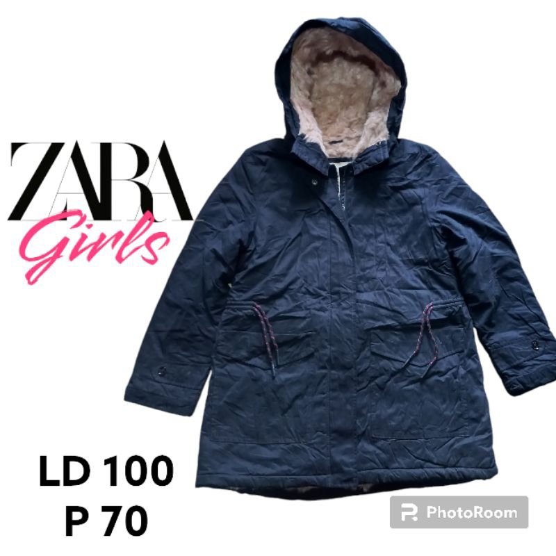 Jaket Parka bulu tebal  ZARA GIRL luxury