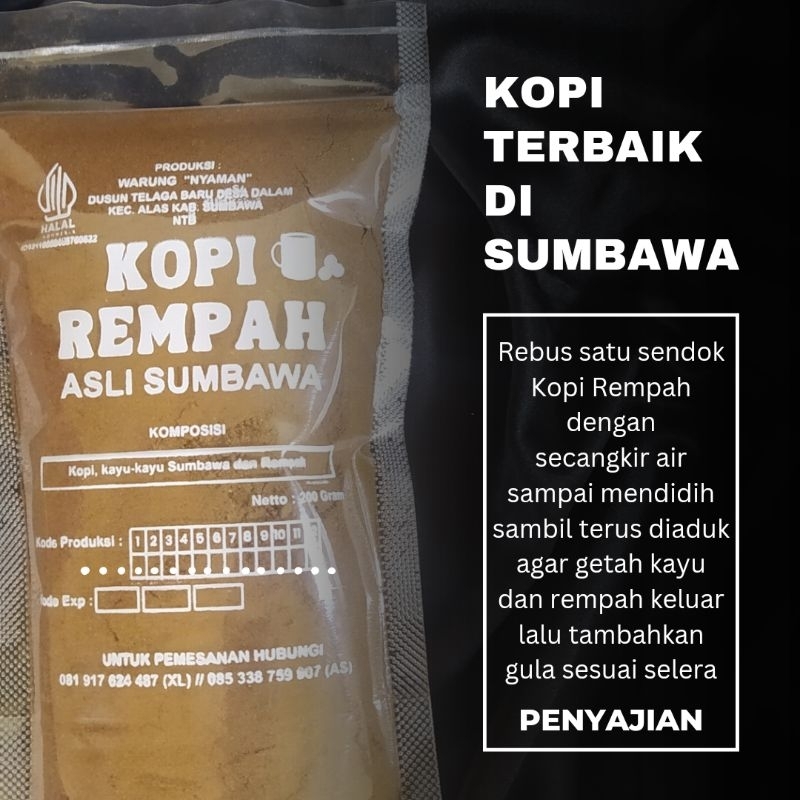 

Kopi Rempah Sumbawa Kopi Warung Nyaman Alas Sumbawa 200 gram