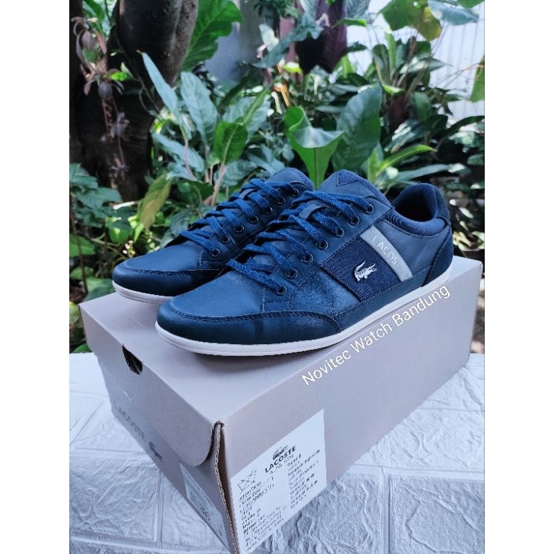 Lacoste Chaymon shoes 318 3 Second Us Cam 9-43CAM0011178 Nvy Leather Casual Sneakers sepatu bekas be
