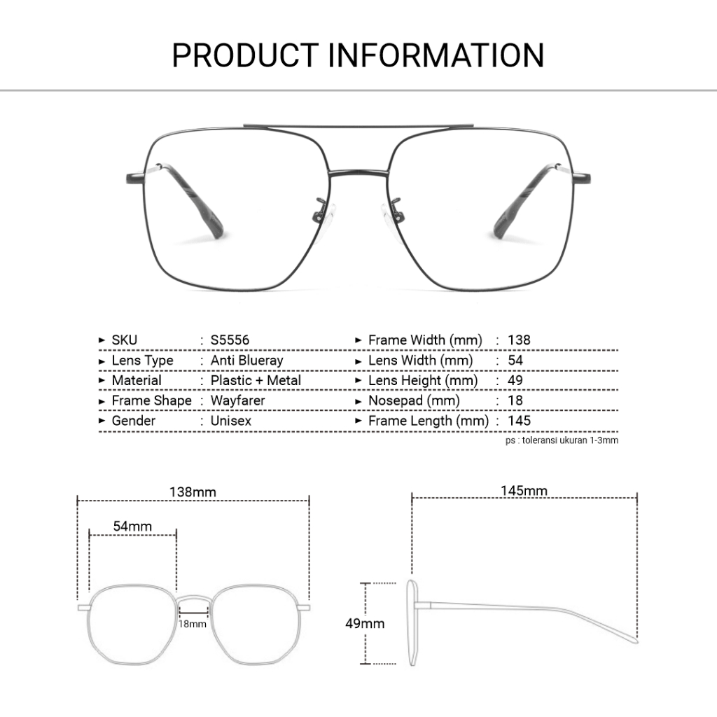 Robins kacamata Aviator Anti Radiasi Komputer Frame Kacamata Tony Stark Bisa Minus Photocromic Bluecromic Fashion Pria Wanita 5556-5