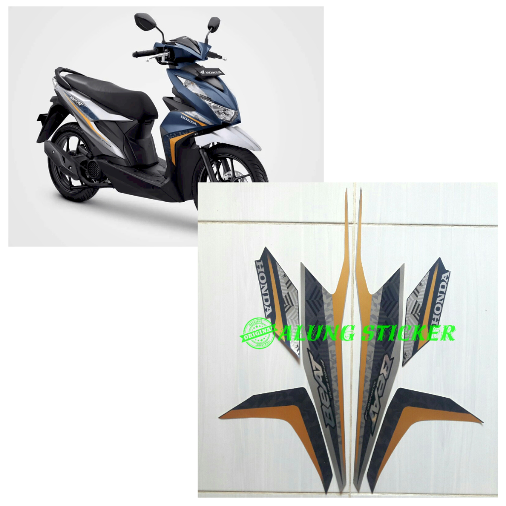 STIKER STRIPING LIS BODY BEAT FI 2021 ISS SILVER-BIRU STANDAR