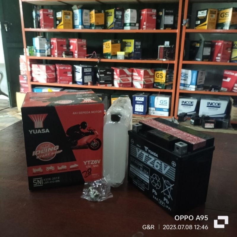 aki yuasa TIPE GTZ6V untuk motor vario CBr satria