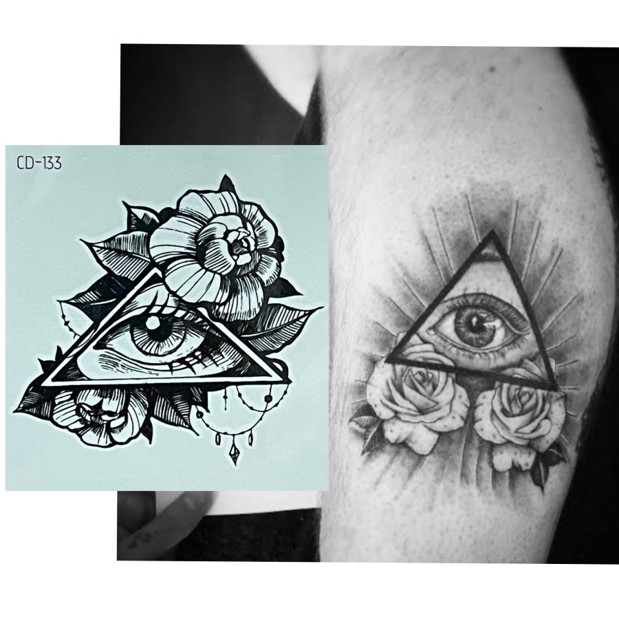 { BISA COD } TATO TEMPORER Temporary Tatoo palsu sticker ILUMINATI ROSE