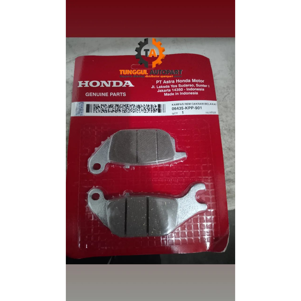Kampas Rem (Disk) Cakram Belakang  (06435KPP901)– Supra X 125 & Tiger 100% AHM ORI