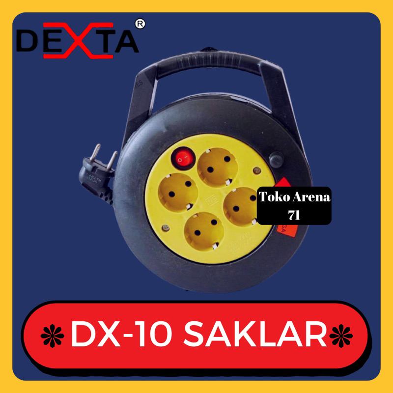 Kabel Rol / Kabel roll / Kabel Gulung Dexta Lubang 4 DX-10 + Saklar Dexta