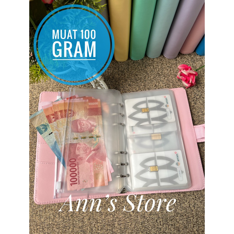 

Binder ANTAM Logam Mulia 6 Ring A6 MUAT 100 GRAM - Motif Polos