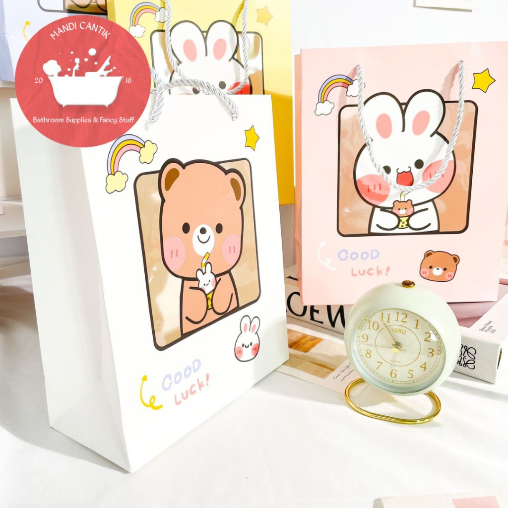 

PAPER BAG TEDDY BEAR RABBIT CD-002 KANTONG KARTON SOUVERNIR GOODIE BAG LUCU IMUT